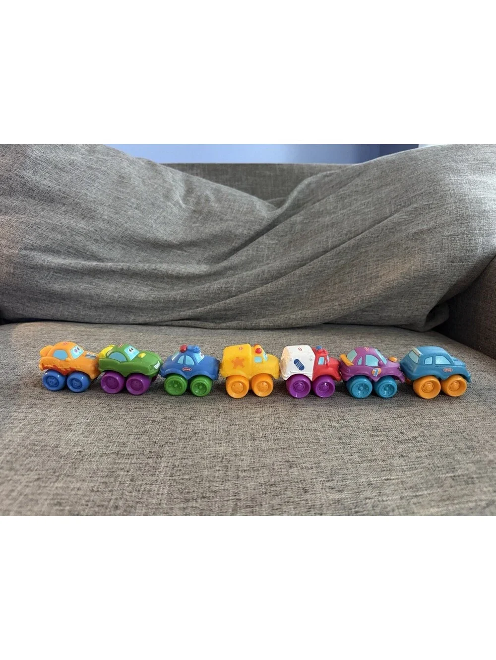 Playskool Tonka Lil Chuck and Friends Toy Car Lot of 7 Mini Chunky Soft Vehicles
